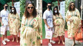 9 Month Fully Pregnant Neha Dhupia Flaunting her Baby Bump with hubby Angad Bedi