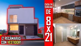 🤩 CASA DE 8x21 🔥 NUEVO diseño para los MUROS de tu CASA 😱