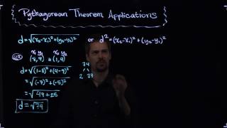 Pythagorean Theorem Applications - Distance Formula Examples