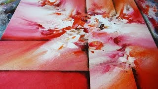 Abstract Painting DEMO 19 / Blending acrylics / Easy abstract art / painting techniques