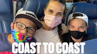 FLYING ON AN AIRPLANE WITH FOUR KIDS ALL DAY | COAST TO COAST FAMILY TRAVEL ADVENTURE