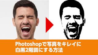 Photoshopで写真をキレイに2階調にする方法。