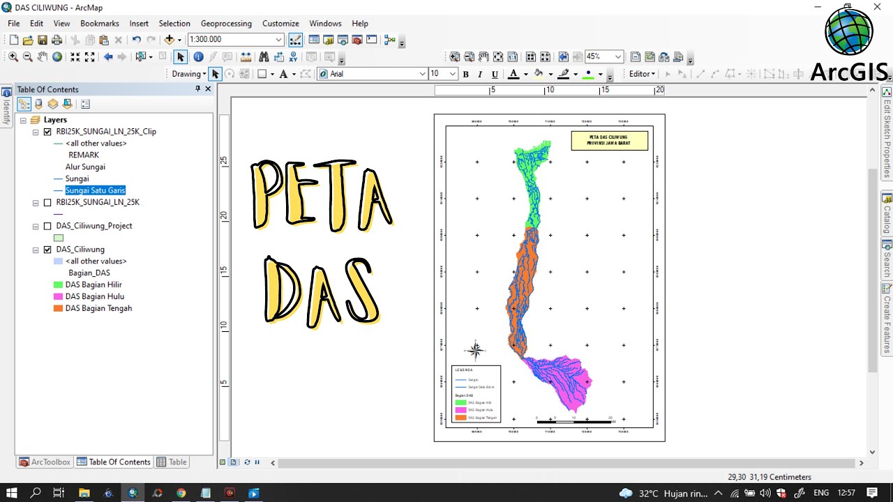 Cara Membuat Peta DAS Di ArcGIS 10.8 - Analisis 2 - YouTube