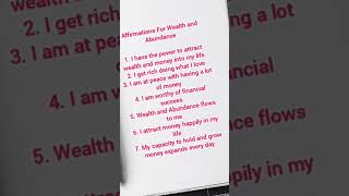 7 Most Powerful Wealth and Abundance Affirmations #lawofattraction #shorts