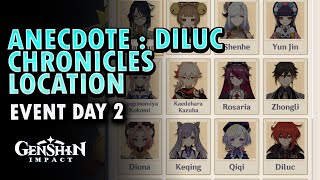 Anecdote Diluc Chronicles Location Event Day 2 | Genshin Impact