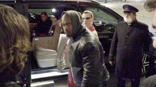 EXCLUSIVE - Kanye West and his new girl Julia have dinner with Dave Chappelle and Gunna in Paris