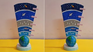 Layers of Atmosphere model making Science Project | Model of earth's atmosphere | Diorama Atmosphere