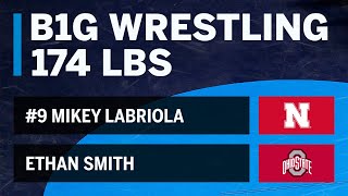 174 LBS: #9 Mikey Labriola (Nebraska) vs. Ethan Smith (Ohio State) | Big Ten Wrestling