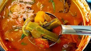 Arachuvitta Sambar Recipe in Tamil | Arachivitta Sambar | katrika sambar | Bachelor sambar Recipe