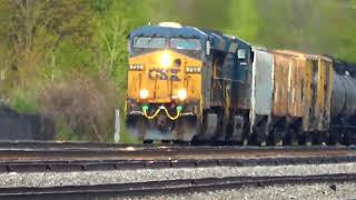 Chasing CSX Engines on NS Train! 50 MPH CSX Train Radar! CSX Train w Fallen Flag Cars + More Trains!