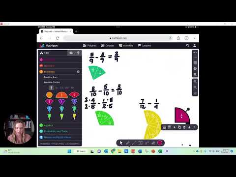 Subtracting Fractions With Polypad - YouTube