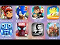 Subway Surf,Sonic Boom,Ben 10,Sponge Run,Jumanji,Spiderman Unlimited,Bendy Run,Temple Run 2