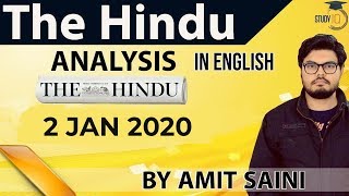 English 02 January 2020 - The Hindu Editorial News Paper Analysis [UPSC/SSC/IBPS] Current Affairs