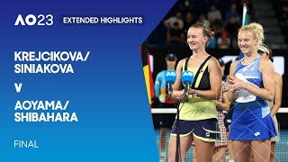 Krejcikova/Siniakova v Aoyama/Shibahara Extended Highlights | Australian Open 2023 Final