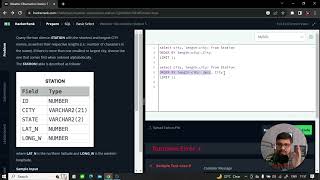 Weather Observation Station 5 Solution | Solutions of HACKERRANK SQL Problems PART 10