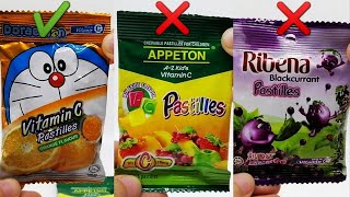 Big Foot Doraemon vs Appeton A-Z Kids vs Ribena Blackcurrant Vitamin C Pastilles #vitaminc Chiii Tv