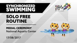 KL2017 29th SEA Games | Synchronised Swimming - Solo Free Routine 🏅 MEDAL CEREMONY