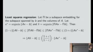 Random Matrices, Dimensionality Reduction, Faster Numerical Algebra Algorithms - Jelani Nelson