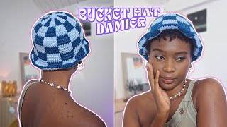 TUTO BUCKET HAT avec le motif damier