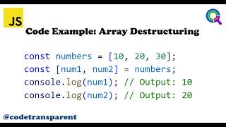 JavaScript ES6: Destructuring Assignment | Arrays, Objects, and Nested Destructuring | Interview