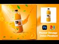 orange juice advertising poster design  in  photoshop Product manipulation tutorial