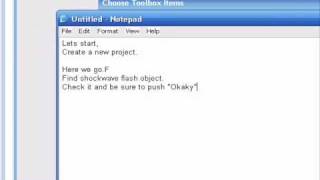 Tutorial on adding flash objects to Visual Basic 2008 [ HQ Video ]