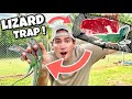 DIY LIZARD TRAP WITH STEAK BAIT !! WILL IT WORK ?!