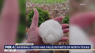 Very large hail falls in parts of North Texas