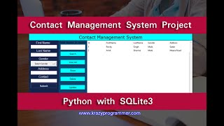 Contact Management System Project in Python with SQLite | Complete Source code |SQLite3 in Python