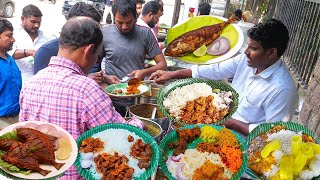 Cheapest RoadSide Unlimited Meals | Indian Street Food | #Meals #Vegmeals #NonVegMeals #StreetFood