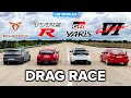 CUPRA LEON vs CIVIC TYPE R vs GR YARIS vs EVO VI: DRAG RACE y CIRCUITO