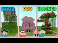 Minecraft tree house build challenge 😱🔥 | shinchan vs kazama vs masao 😂 | shinchan minecraft | funny