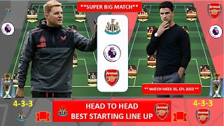 NEWCASTLE VS ARSENAL ~ Head to head, Best Potential Starting Lineup, PREMIER LEAGUE 2023,MD 35