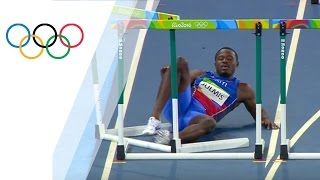 Julmis falls in hurdles and finishes the race