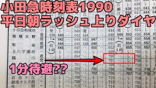 30年前の小田急線平日朝ラッシュ時ダイヤ ノロノロ運転と並行ダイヤ