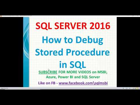 Stored Procedure debugging in sql sql debugging stored procedures