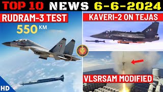 Indian Defence Updates : 550Km Rudram-3 Test,Kaveri-2 on Tejas,VLSRAM Modified,New Drone Interceptor