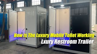 luxury Mobile Toilet White Color, High-end Restroom Trailer