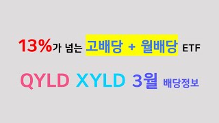 고배당+월배당ETF인 QYLD+XYLD 2023년 3월 배당금 정보!!