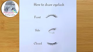 Eyelash drawing tutorial for beginners  - step by step ||  #Creative #art #Satisfying #Shorts