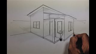 ARCHITECTURAL │How To Draw a Simple House in 2 Point Perspective #25