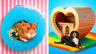 MINI CRAFTS vs GIANT CRAFTS for PETS || DIY House Crafts You Can Easily Make