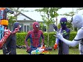 PRO 5 SUPERHERO TEAM  Hey Spider-Man , Go To Trainning Nerf Gun !!! ( Funny Action Real Life )