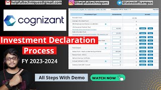 Cognizant Investment Declaration [MyPay] FY 2023-24 | Save TAX Smartly | All Steps With Demo.