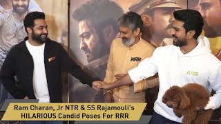 Ram Charan & Jr NTR Give HILARIOUS Fake Candid Poses With SS Rajamouli | RRR