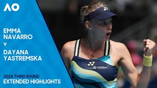 Emma Navarro v Dayana Yastremska Extended Highlights | Australian Open 2024 Third Round