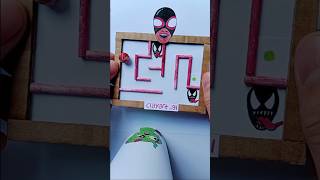 Miles Morales Spider Man DIY Amazing Cardboard Pinball Maze Game Craft ! #shorts #milesmorales #diy