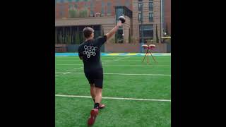 Tom Brady throws trick passes into jugs machine