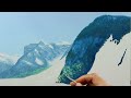 painting a lake landscape with mountains