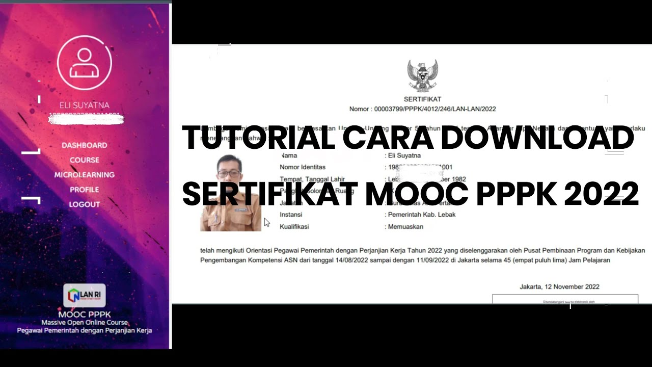 TUTORIAL DOWNLOAD SERTIFIKAT MOOC PPPK 2022 - YouTube